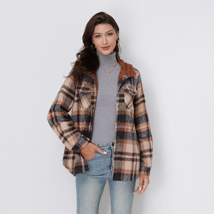 Elvara - Plaid Hooded Jacket