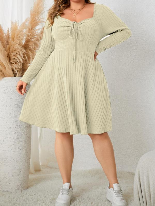 Karelya™ - Plus Size Ribbed Sweetheart A-Line Dress