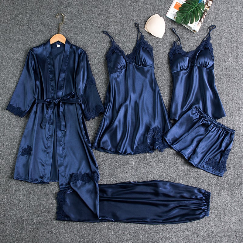 Elegant Women's Nightdress Set - 5 Pieces