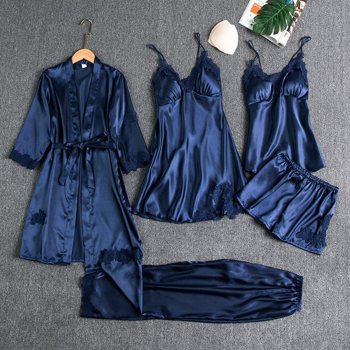 Elegant Women's Nightdress Set - 5 Pieces