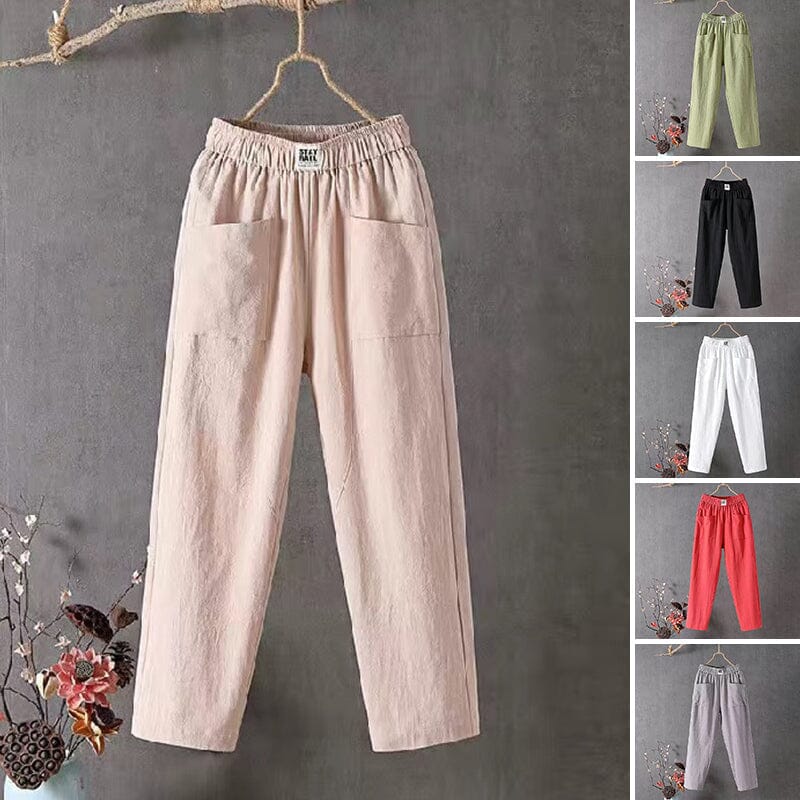 Adelina - Classic Linen-Style Straight Pants