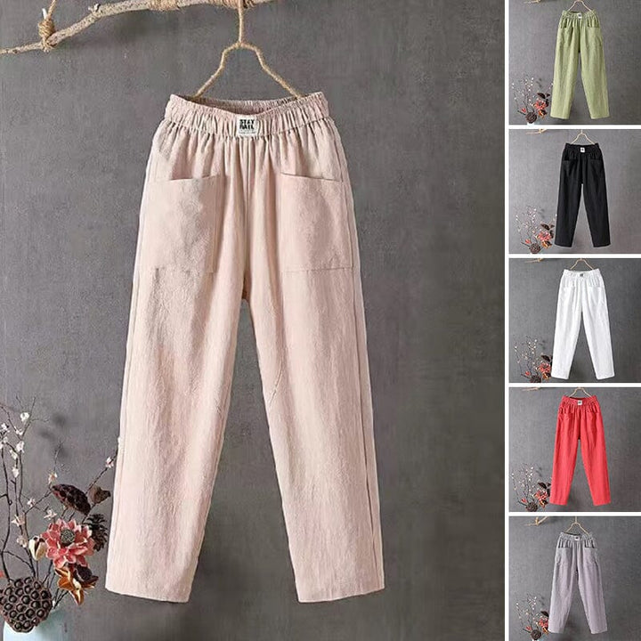 Adelina - Classic Linen-Style Straight Pants
