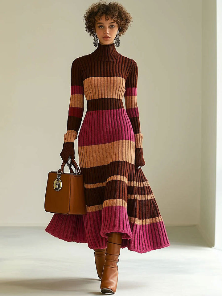 Rosabella - Colorblock Knit Midi Dress