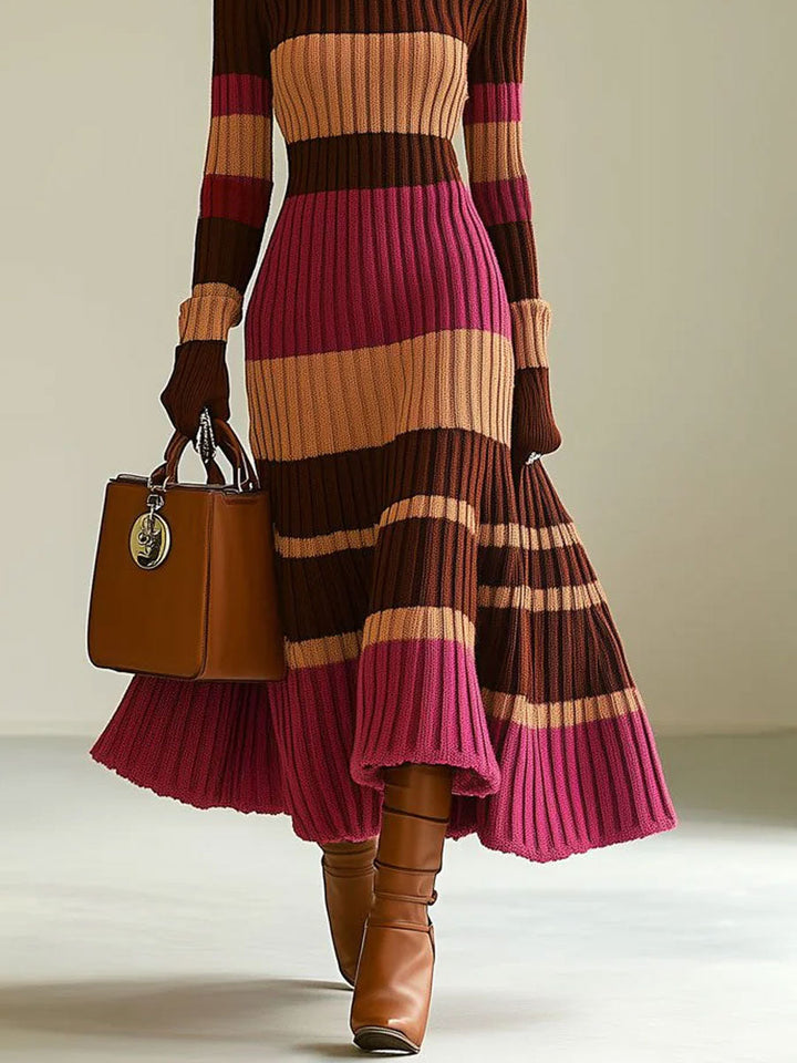 Rosabella - Colorblock Knit Midi Dress
