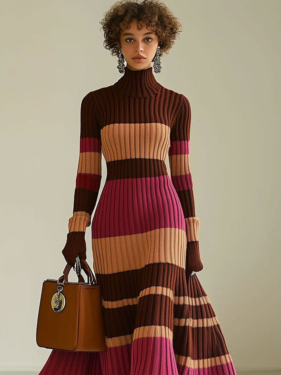Rosabella - Colorblock Knit Midi Dress