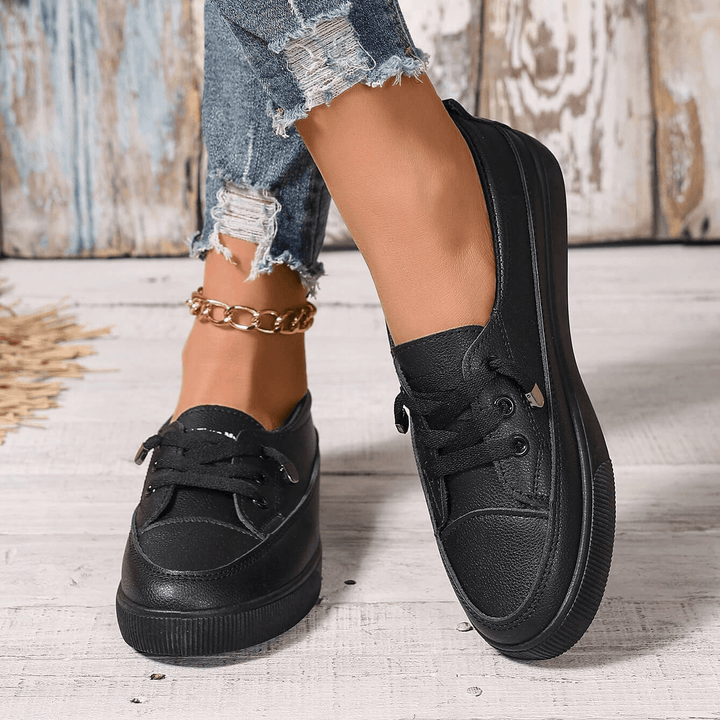Elisvera - Lace-Up Comfort Flat Shoes