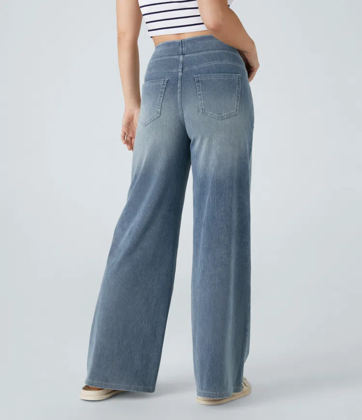 Kirelle™ - Wide-Leg High-Waist Denim Pants