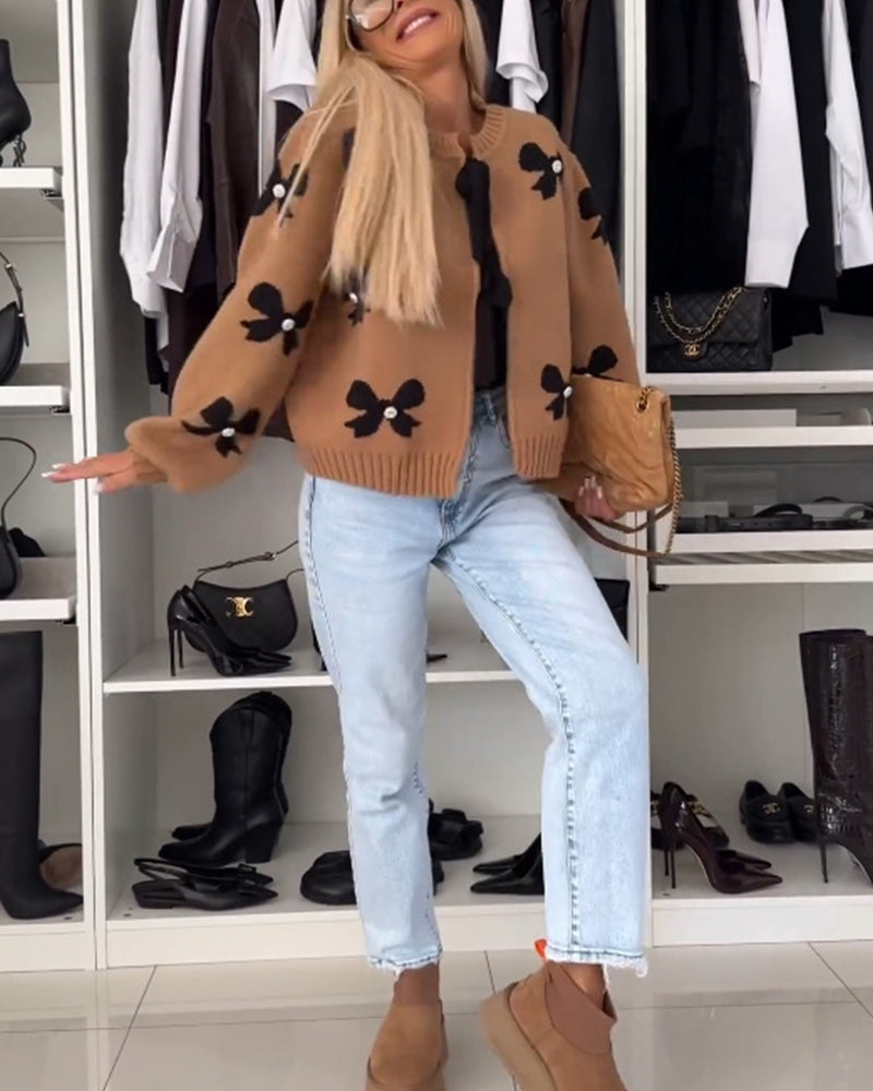 Esmerelle™ - Pearl Ribbon Detail Cardigan