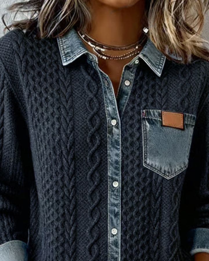 Anna & Rose | Marina™ | Soft Denim Patchwork Shirt