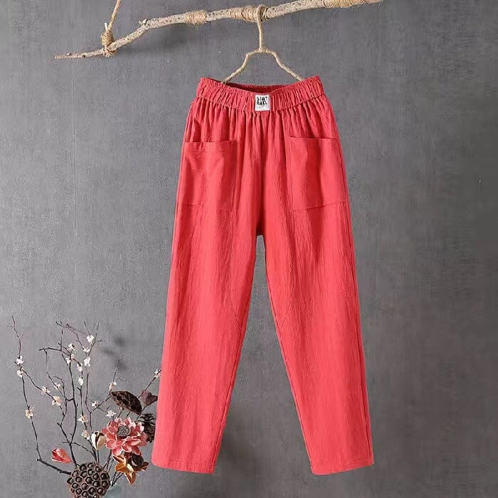 Adelina - Classic Linen-Style Straight Pants