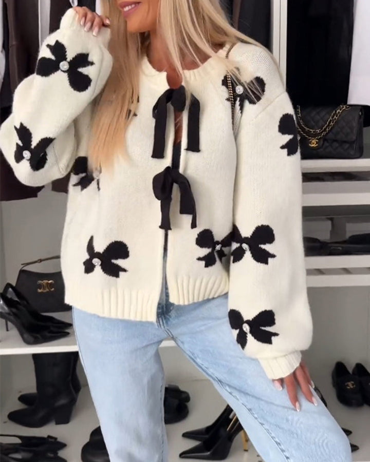 Esmerelle™ - Pearl Ribbon Detail Cardigan