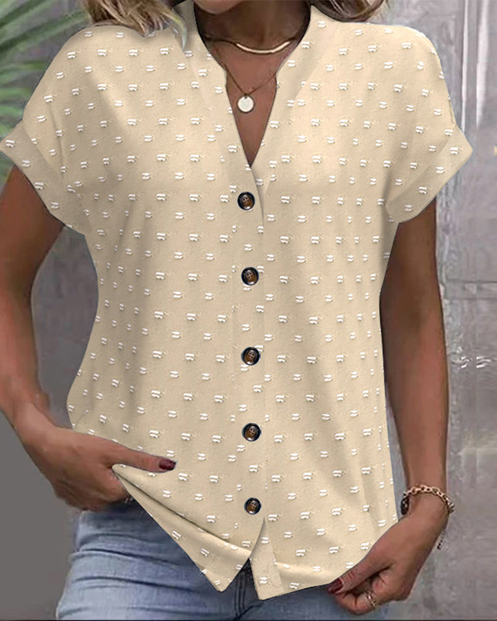 Selvara - Button Down V-Neck Shirt