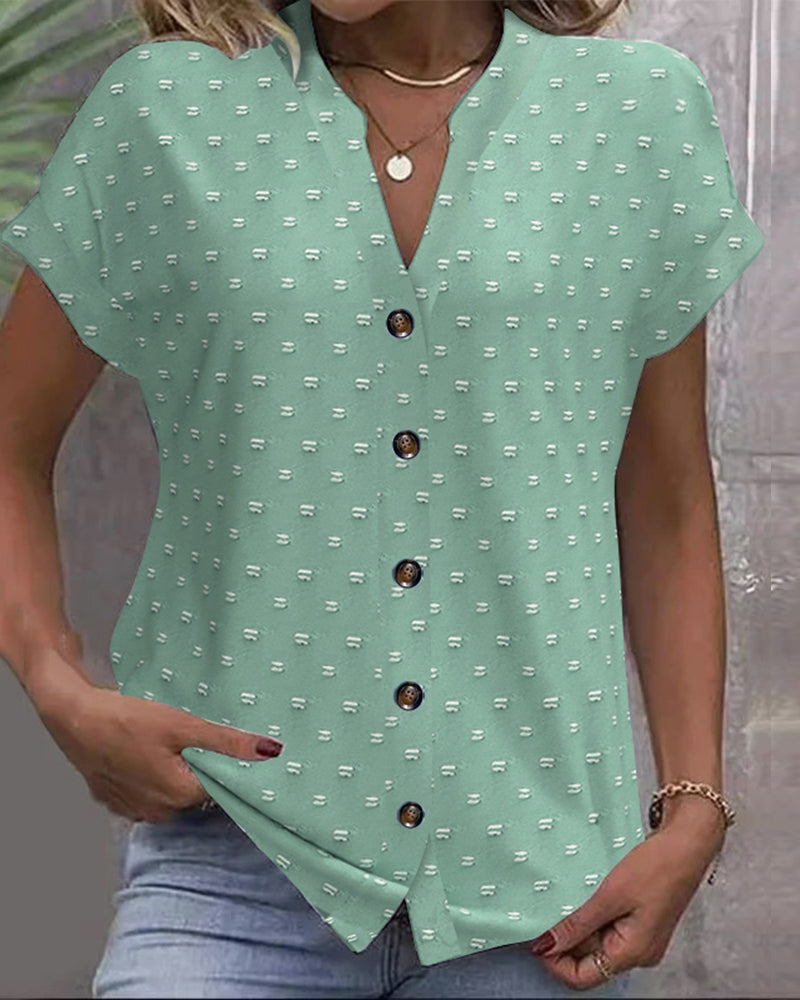 Selvara - Button Down V-Neck Shirt