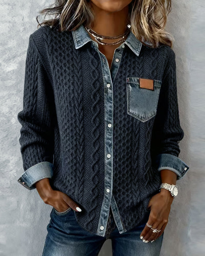 Anna & Rose | Marina™ | Soft Denim Patchwork Shirt