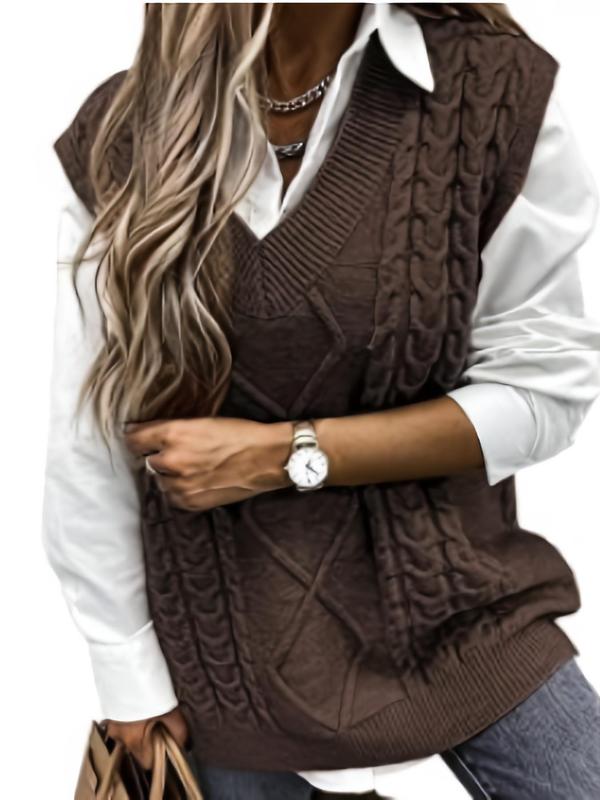 Hanvera™ - Textured V-Neck Knit Vest