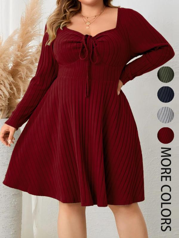 Karelya™ - Plus Size Ribbed Sweetheart A-Line Dress