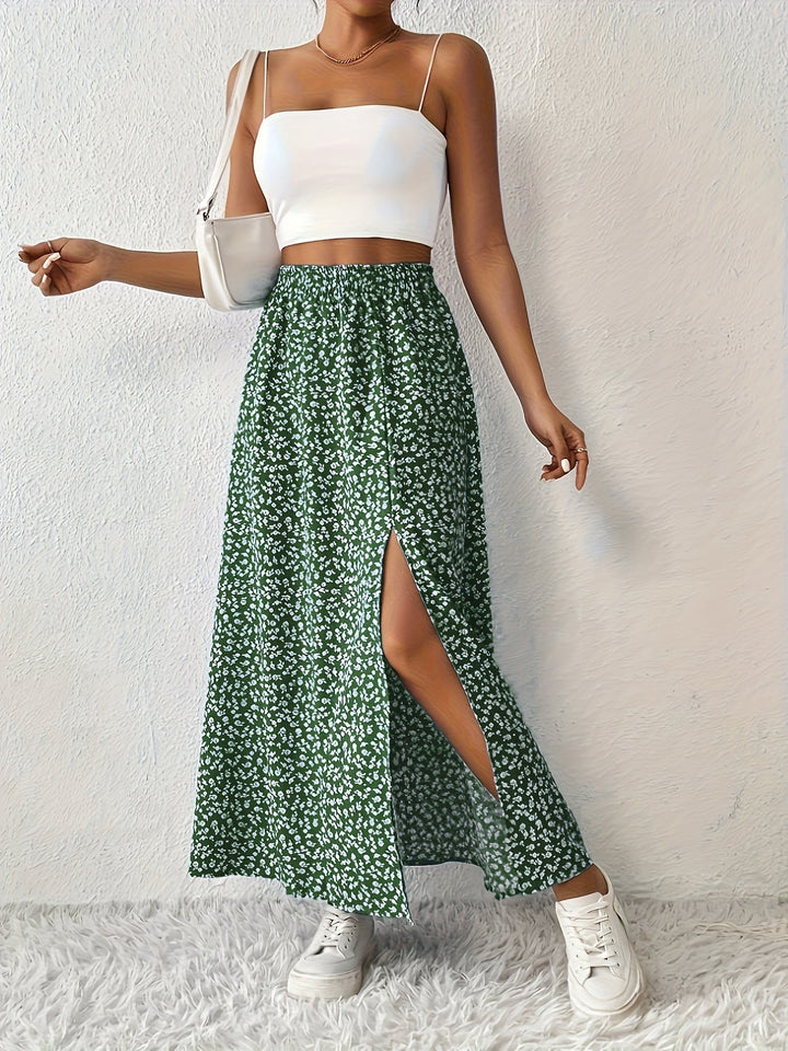 Luna™ - Floral Print Maxi Skirt