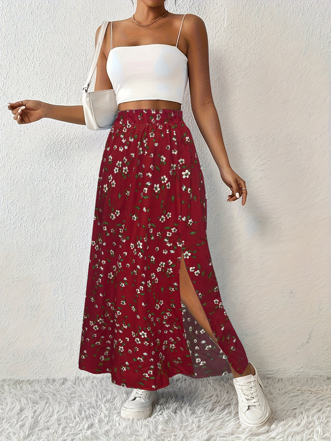 Luna™ - Floral Print Maxi Skirt
