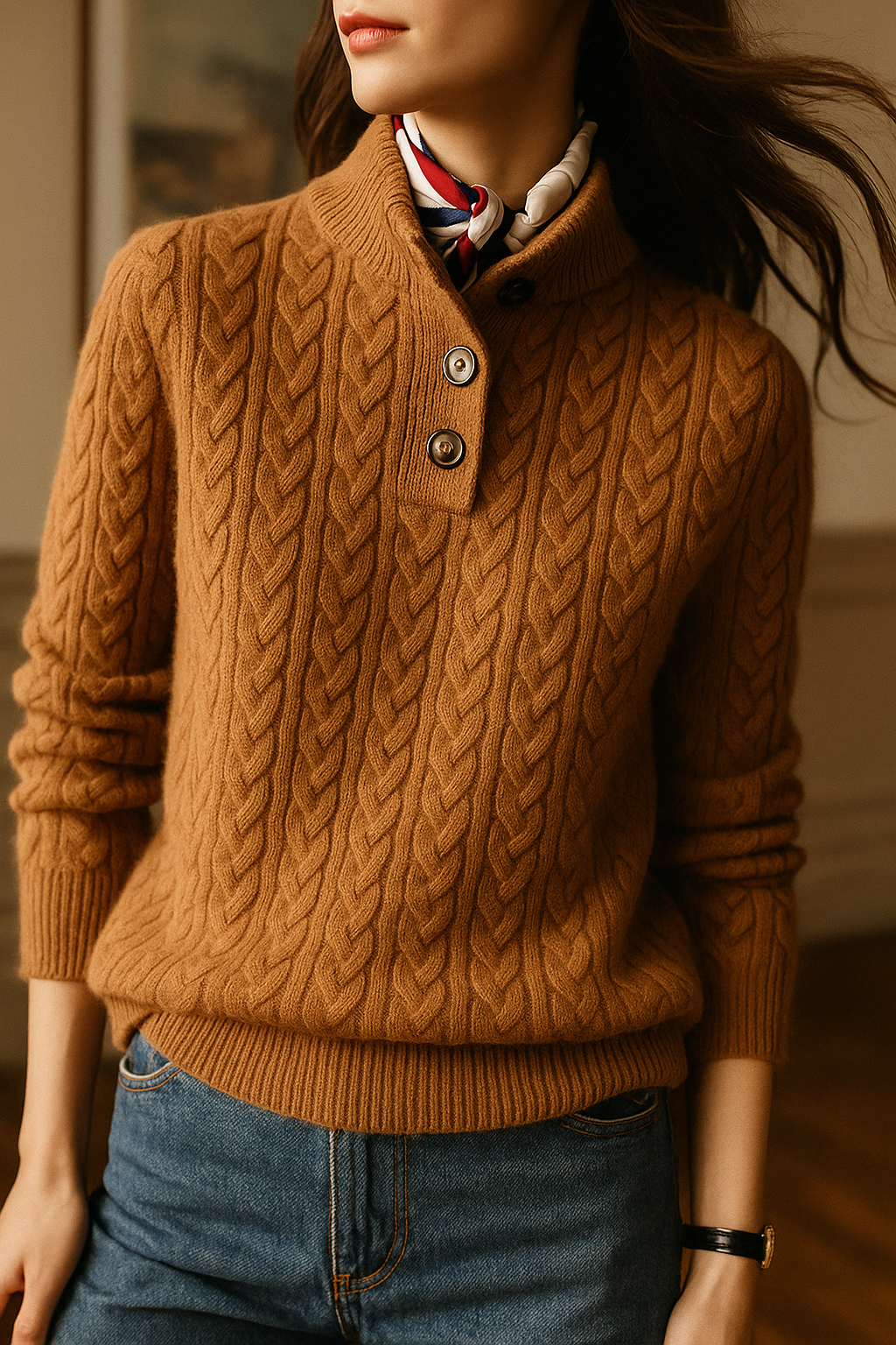 Anna & Rose | Marcelline™ | Cable Button Sweater