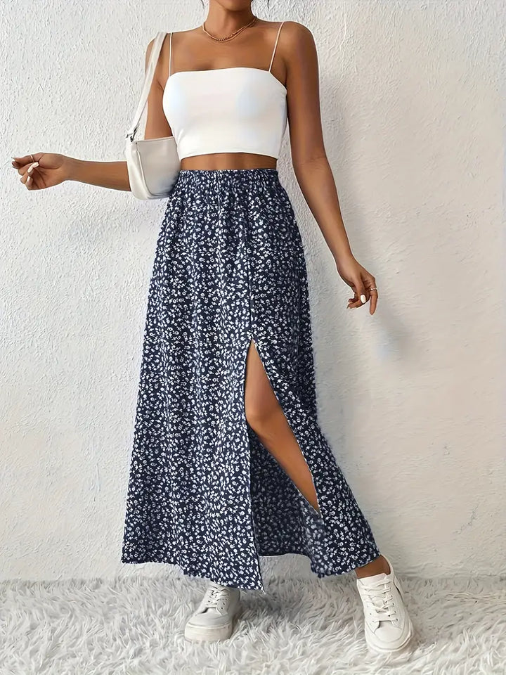 Luna™ - Floral Print Maxi Skirt
