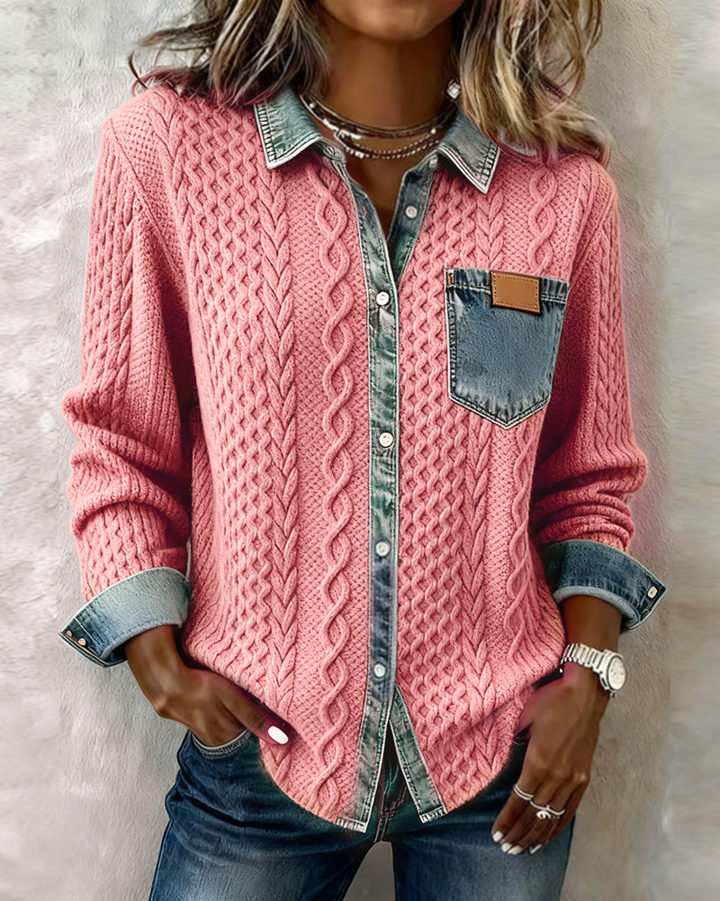 Anna & Rose | Marina™ | Soft Denim Patchwork Shirt