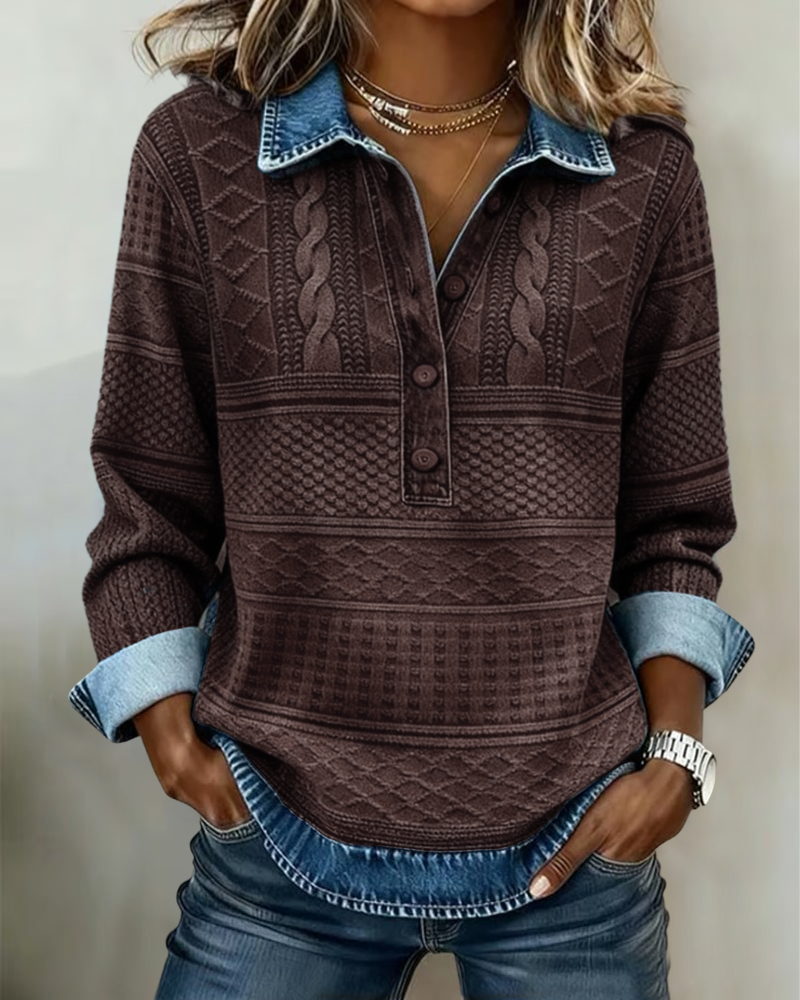 Elara - Relaxed Button Sweatshirt