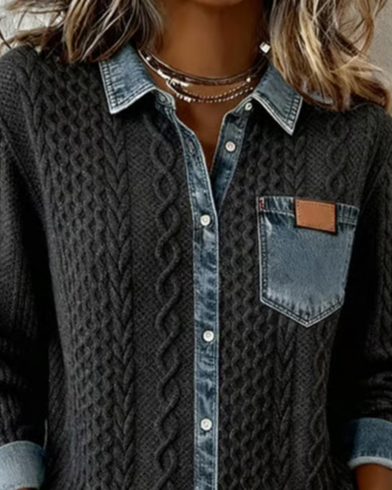Anna & Rose | Marina™ | Soft Denim Patchwork Shirt
