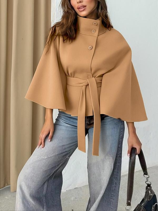 Rosalyn™ - Belted Cape Style Winter Coat