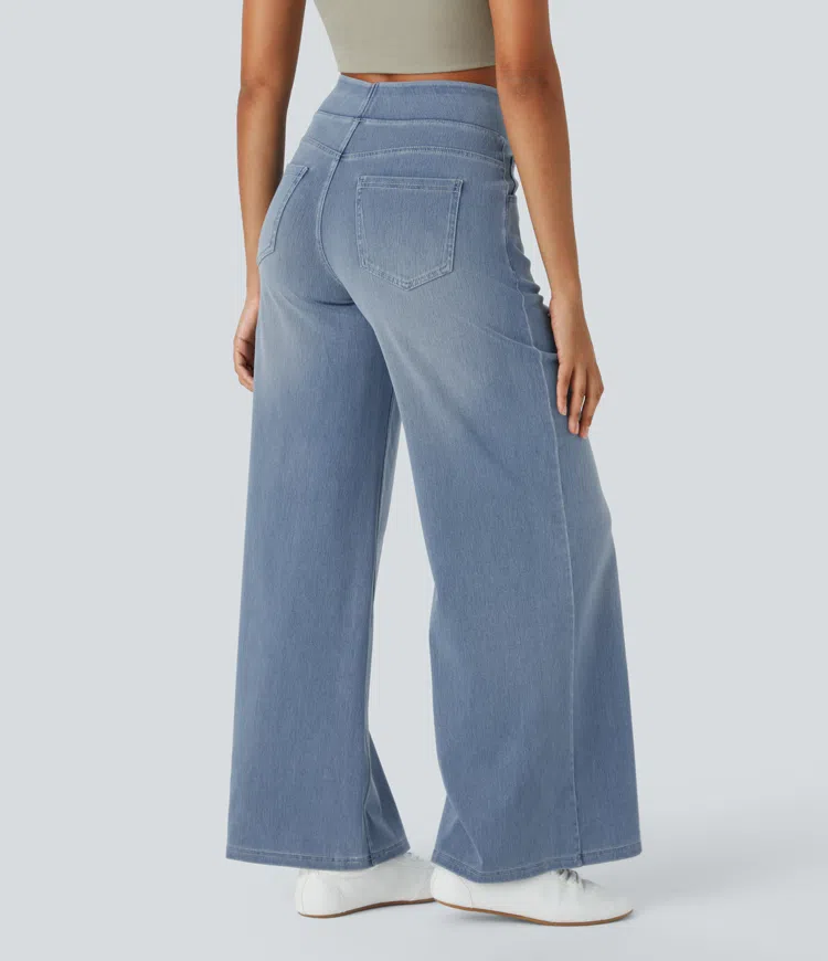 Kirelle™ - Wide-Leg High-Waist Denim Pants