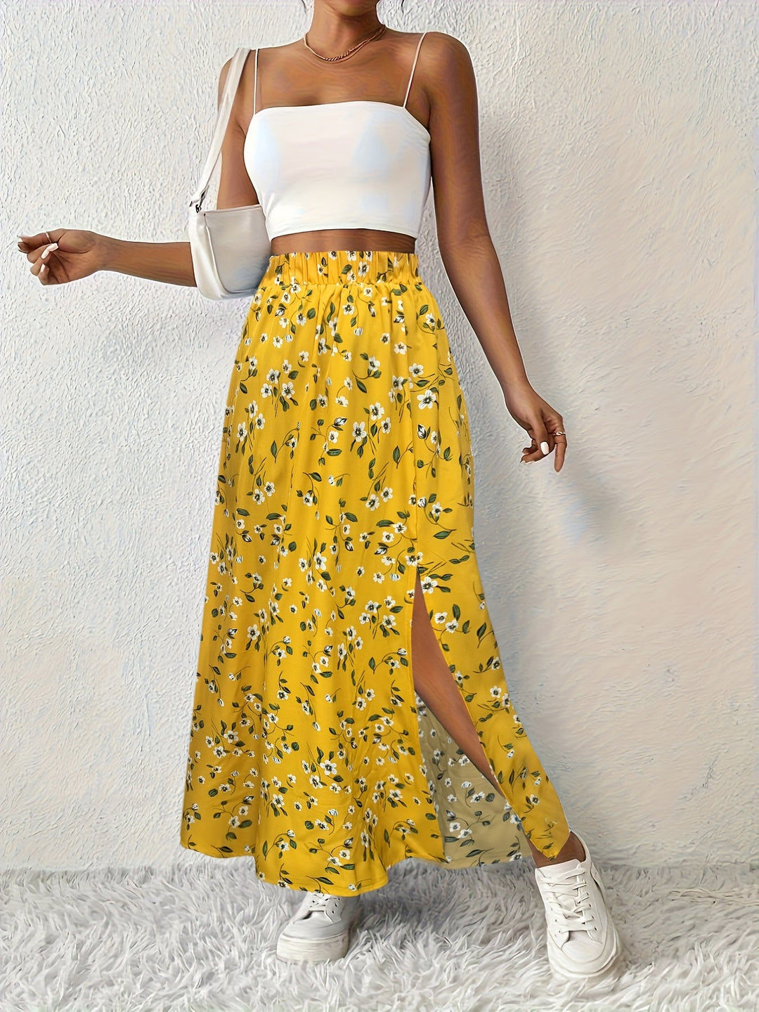 Luna™ - Floral Print Maxi Skirt