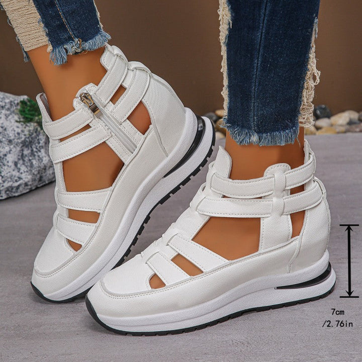Sandrelle - Lightweight Wedge Zip Sandals