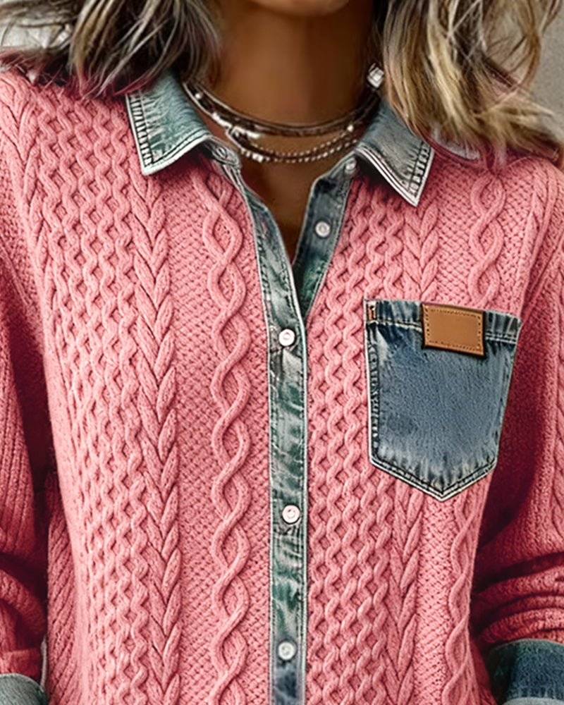 Anna & Rose | Marina™ | Soft Denim Patchwork Shirt