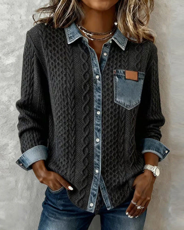 Anna & Rose | Marina™ | Soft Denim Patchwork Shirt