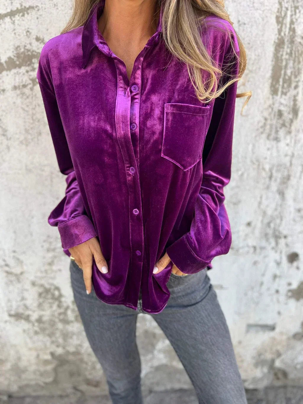 Velora - Velvet Elegance Blouse