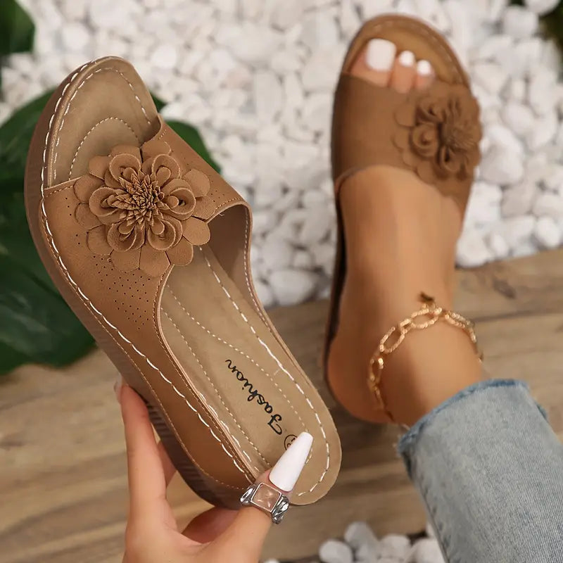 Bellavyn - Floral Detail Comfort Sandals