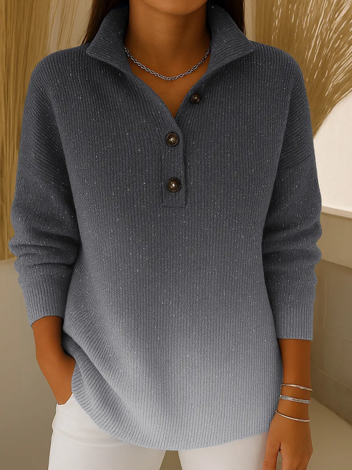 Velora - Gradient Collared Knit Cardigan