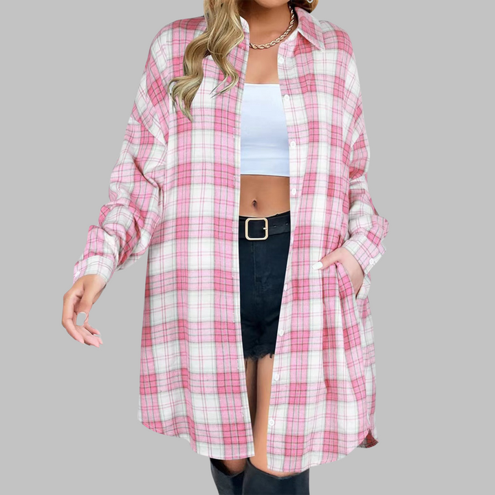 Elvanna - Plaid Button Down Jacket