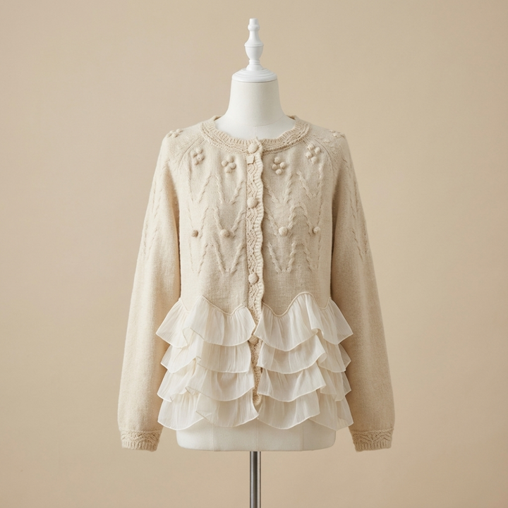 Lunelle - Soft Ruffle Knit Cardigan