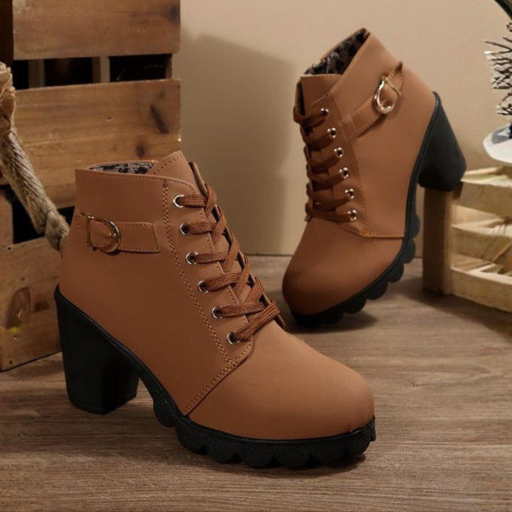 Katnira™ - Chunky Lace-Up Ankle Boots