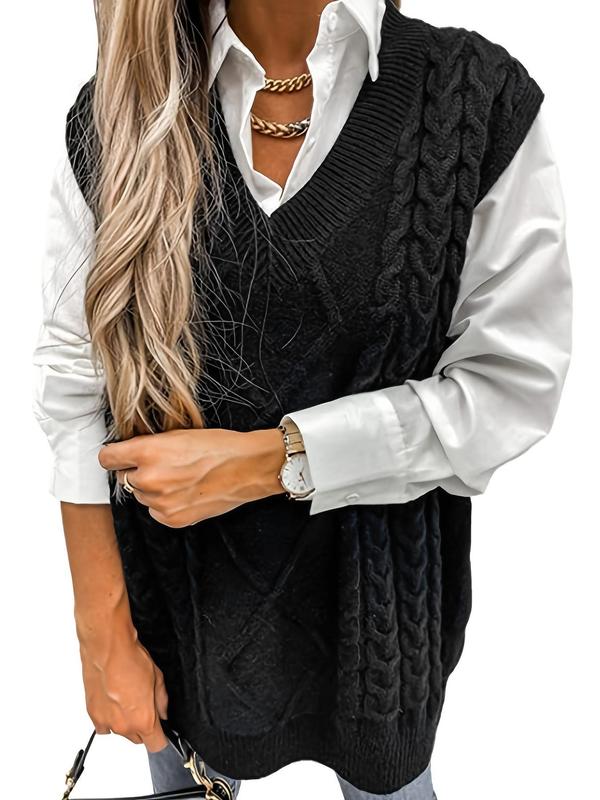 Hanvera™ - Textured V-Neck Knit Vest