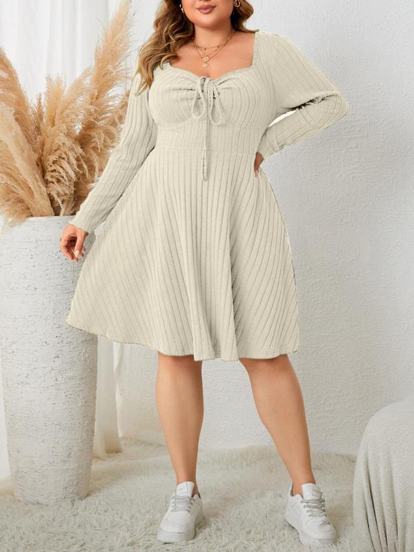 Karelya™ - Plus Size Ribbed Sweetheart A-Line Dress