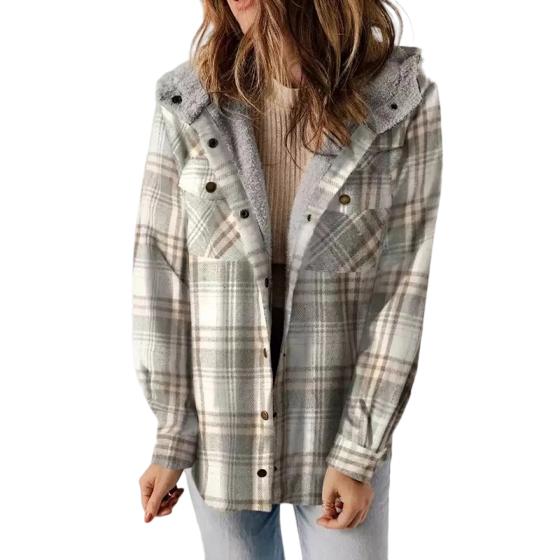 Elvara - Plaid Hooded Jacket