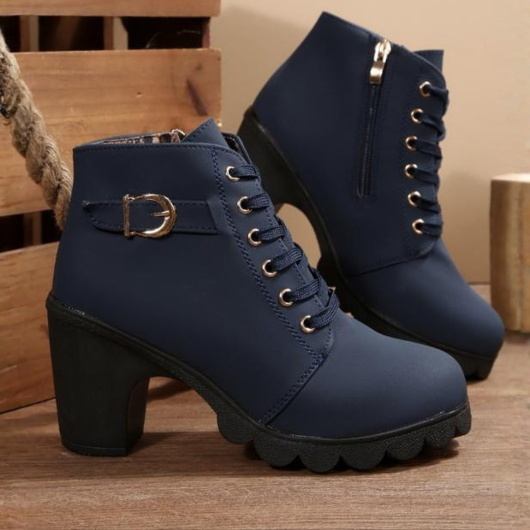 Katnira™ - Chunky Lace-Up Ankle Boots