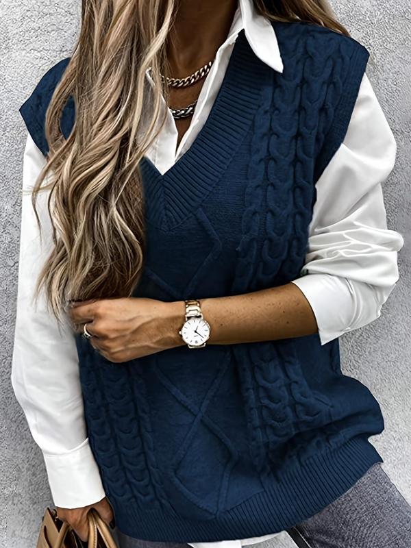 Hanvera™ - Textured V-Neck Knit Vest