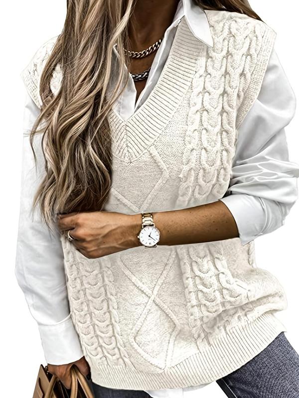 Hanvera™ - Textured V-Neck Knit Vest
