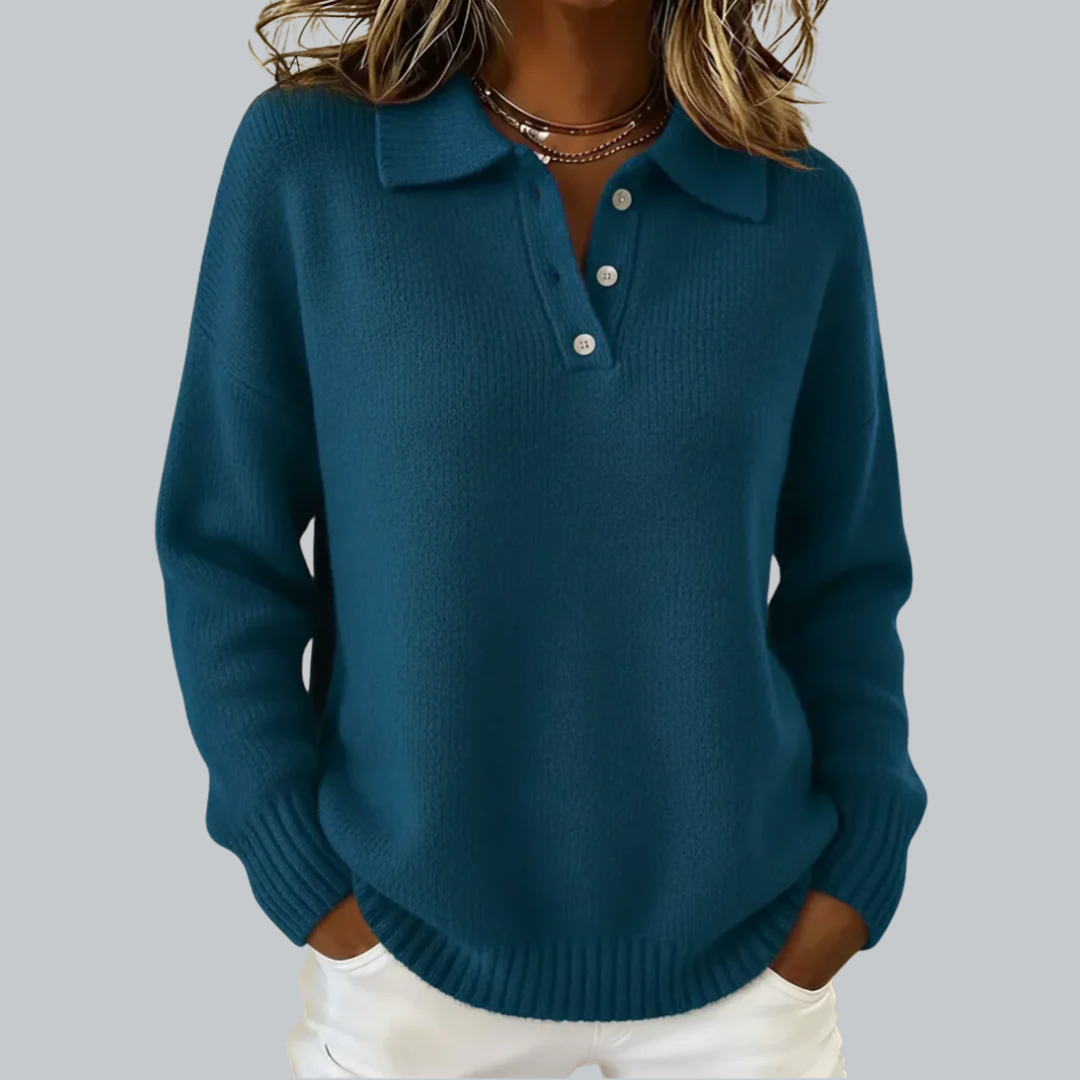 Anna & Rose | Marcellaine™ | Soft Knit Polo Sweater
