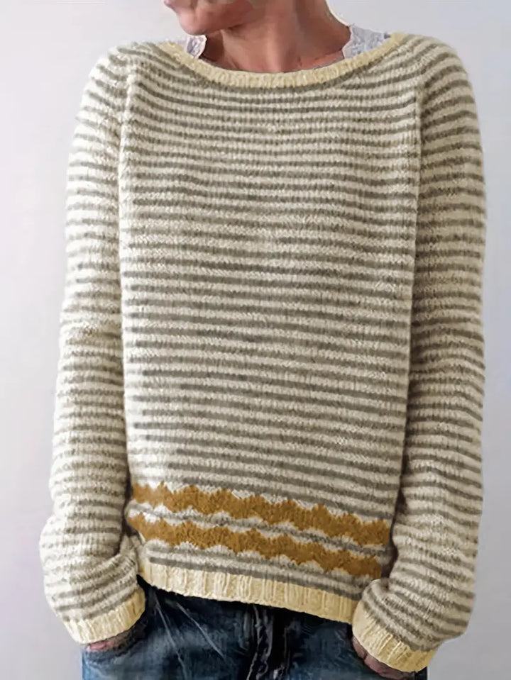 Anna & Rose | Elara | Subtle Stripe Knit Sweater
