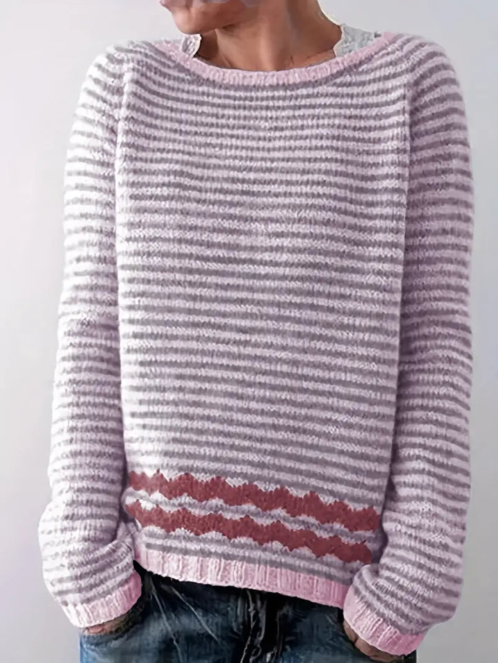 Anna & Rose | Elara | Subtle Stripe Knit Sweater