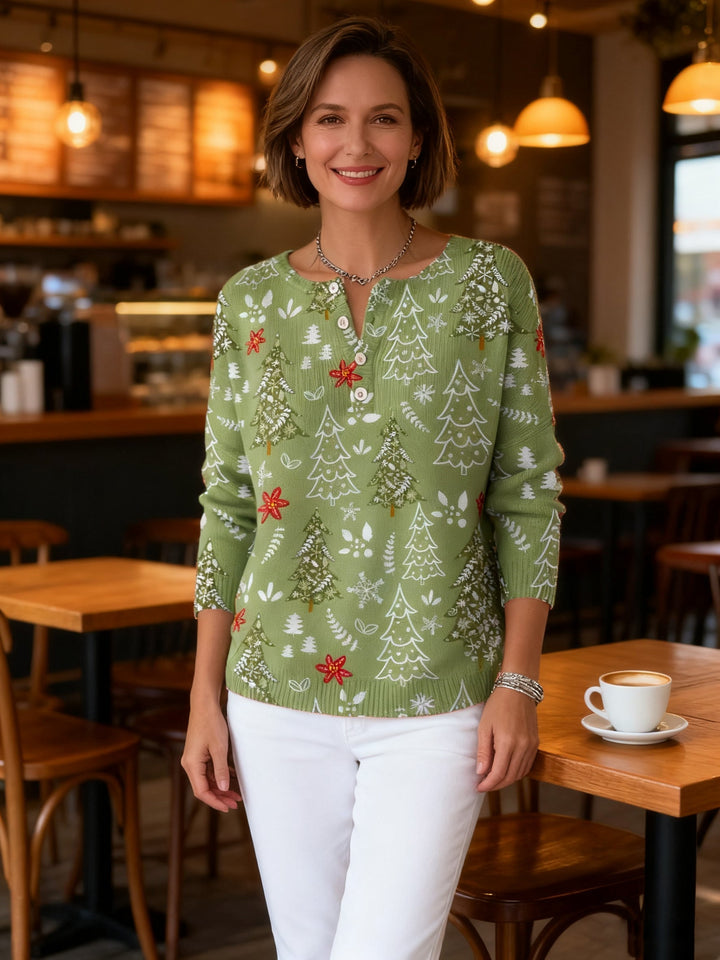 Yseline – Festive Button Knit Jumper