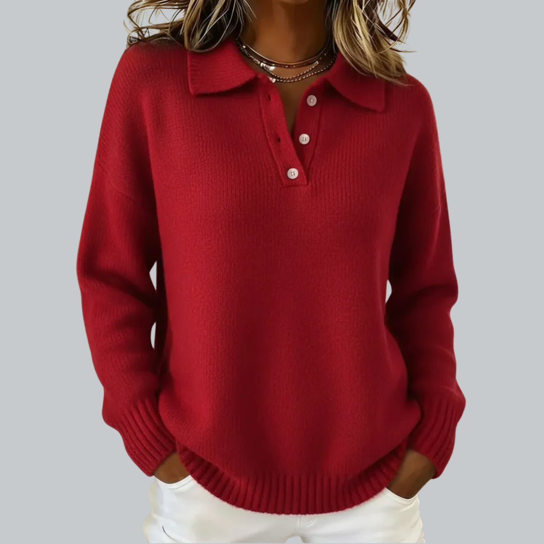 Anna & Rose | Marcellaine™ | Soft Knit Polo Sweater